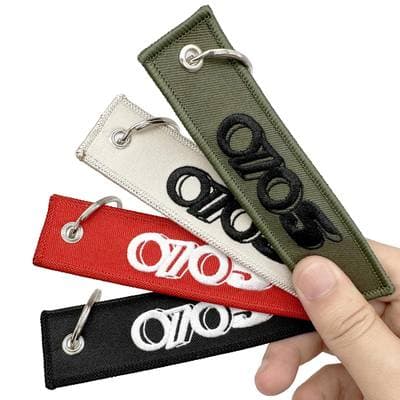Personalized Keychain Double Sided Embroidery Label Anime Logo Namel Tag Custom Embroidery Keychain Anime Embroidered Key Chain