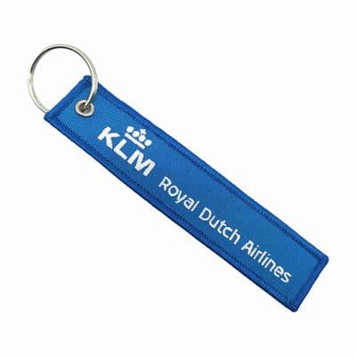 Travel Gif Custom Embroidered Keychain Portable Double Sided Keychain KLM Royal Dutch Airlines