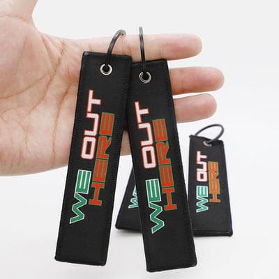 Double-sided embroidered keychains personalized with Metal Ring